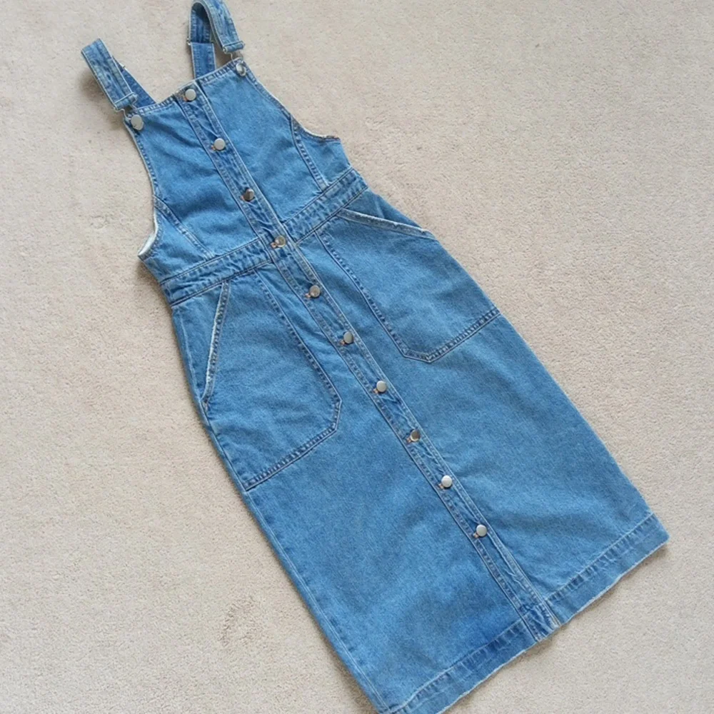 Like-New Ptp15" H&M Blue Denim Button Down Dress - Picture 12 of 16